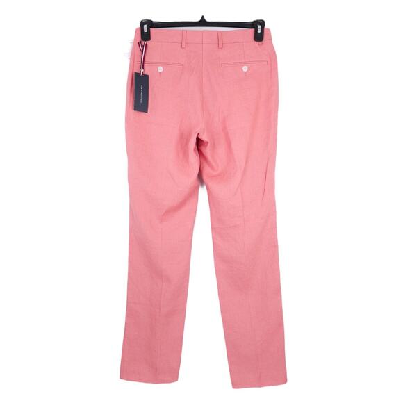 Tommy Hilfiger Mens Modern Fit Linen 2 Piece Suit 40S 34x30 Light Red Solid NWT - Picture 10 of 13